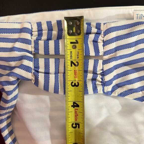 TIME & TRU Mid-Rise‎ Swimsuit Bottoms 3X (24W-26W) Blue Stripe Strappy Sides NEW - Picture 10 of 10
